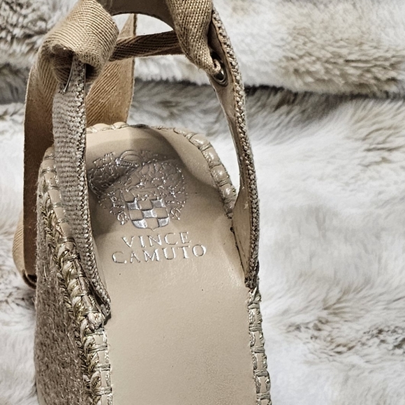 Vince Camuto Shoes Womens 9 M Beige Espadrille Platform‎ Wedge Sandals Brisshel - Picture 8 of 10